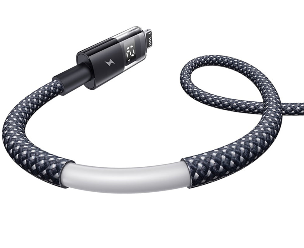 Кабел за данни и зареждане USB-A - Lightning Baseus Display 2, 18W, 2m, Черен P10382700121-01