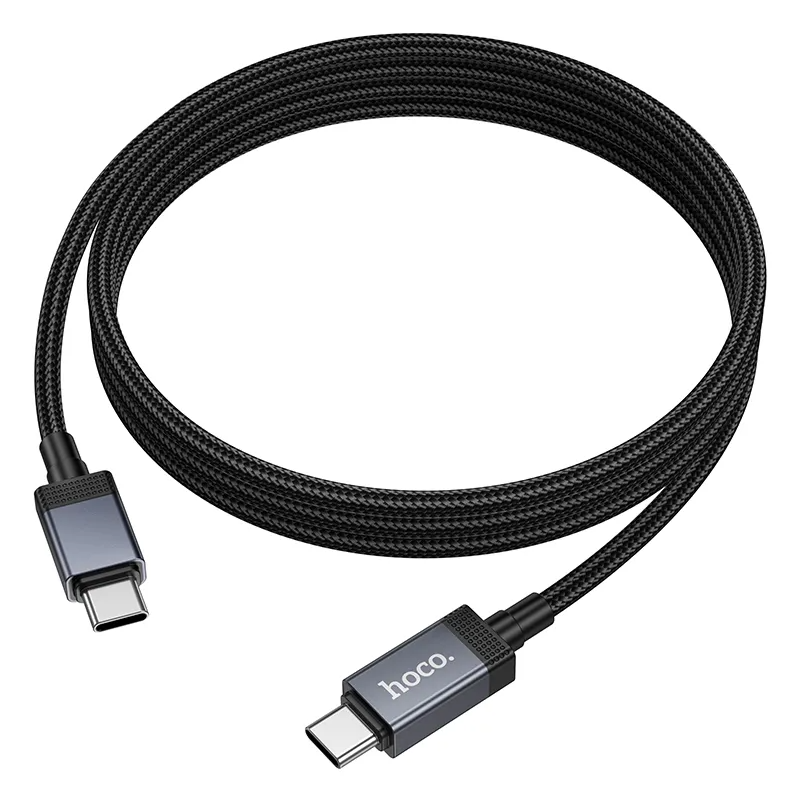 Кабел за данни и зареждане USB-C - USB-C HOCO X118 Display, 60W, 1m, Черен