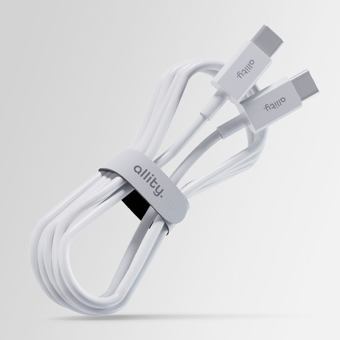 Кабел за данни и зареждане USB-C - USB-C Allity. AUC-03, 100W, 2m, Бял
