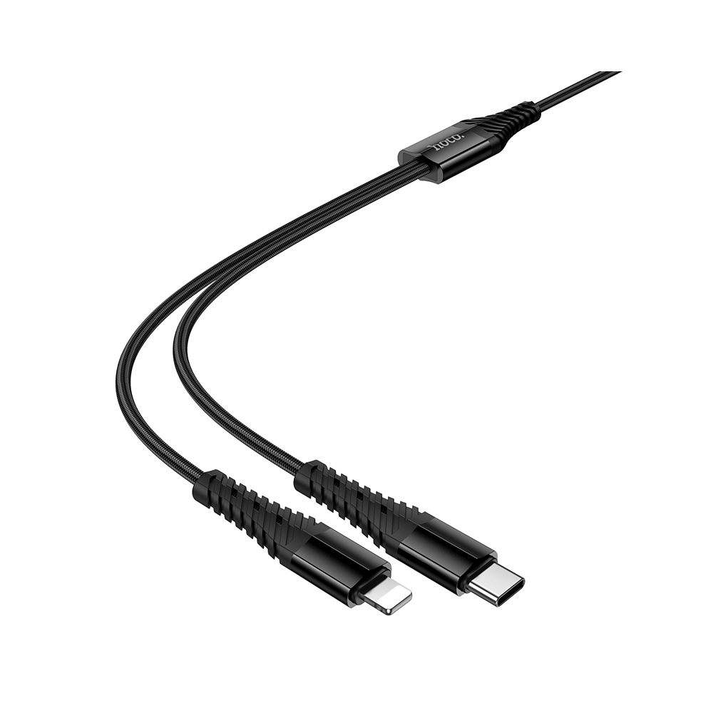 Кабел за зареждане USB-C - Lightning / USB-C HOCO X123, 10W, 1m, Черен