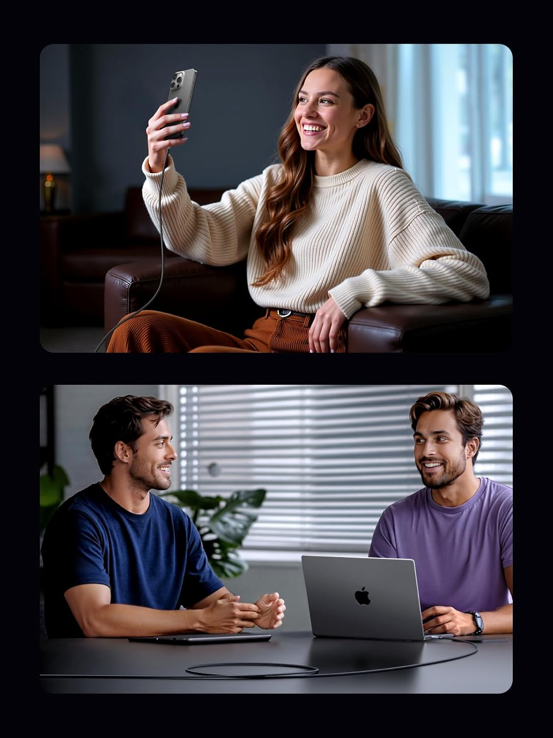 Кабел за данни и зареждане USB-C - USB-C UGREEN L524, 60W, 2m, Сив