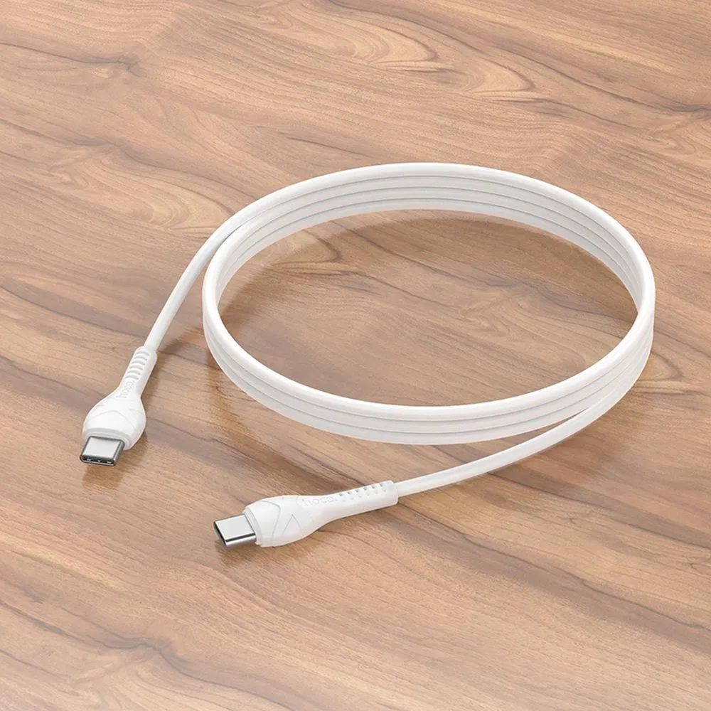 Кабел за данни и зареждане USB-C - USB-C HOCO X37, 60W, 1m, Бял