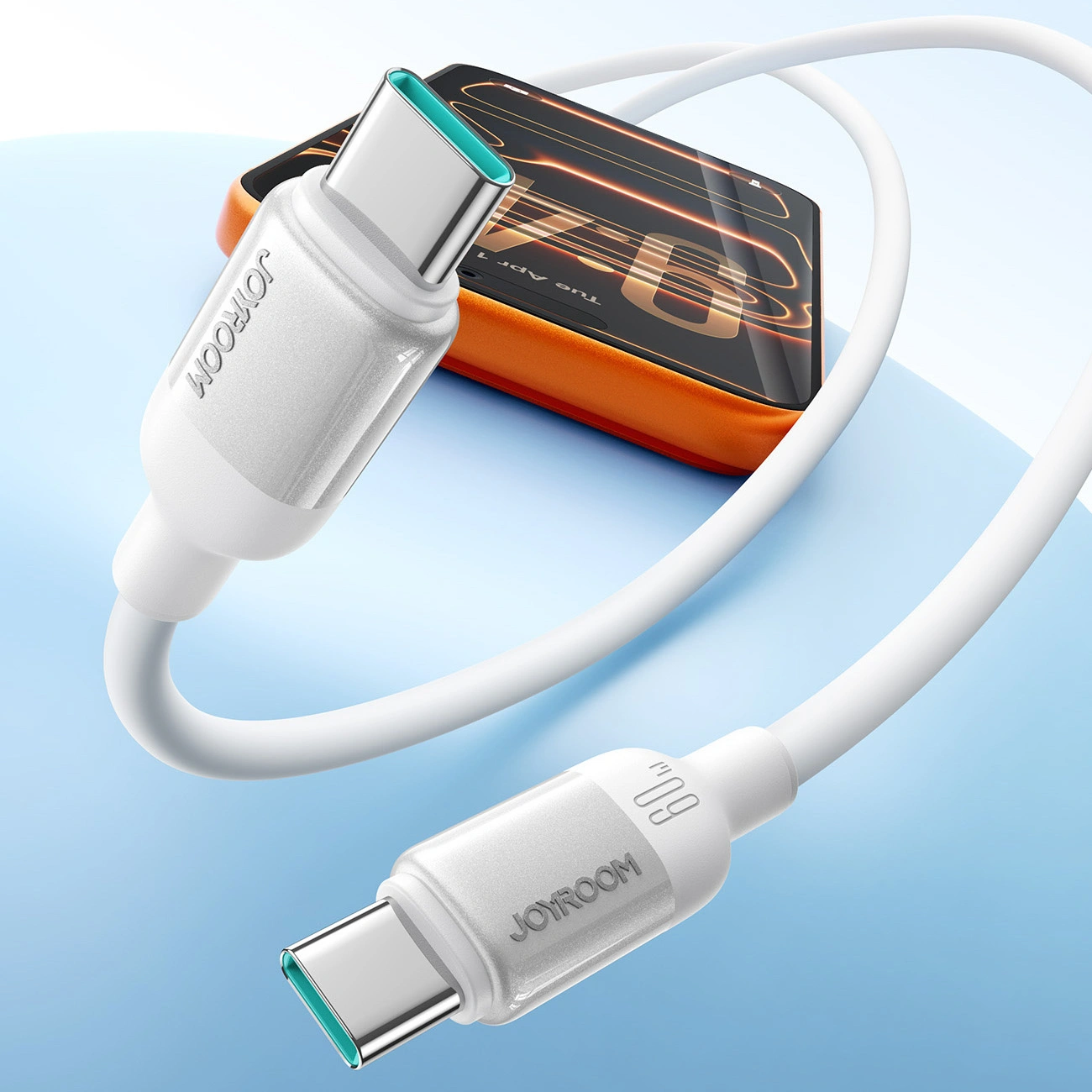 Кабел за данни и зареждане USB-C - USB-C Joyroom S-A62 Lively, 60W, 1.2м, бял