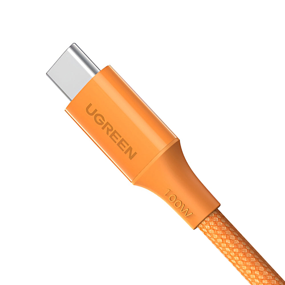 Кабел за данни и зареждане USB-C - USB-C UGREEN L502, 100W, 1м, Оранжев