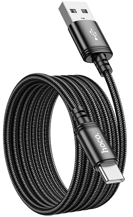 Кабел за данни и зареждане USB-A - USB-C HOCO X89, 18W, 2m, Черен