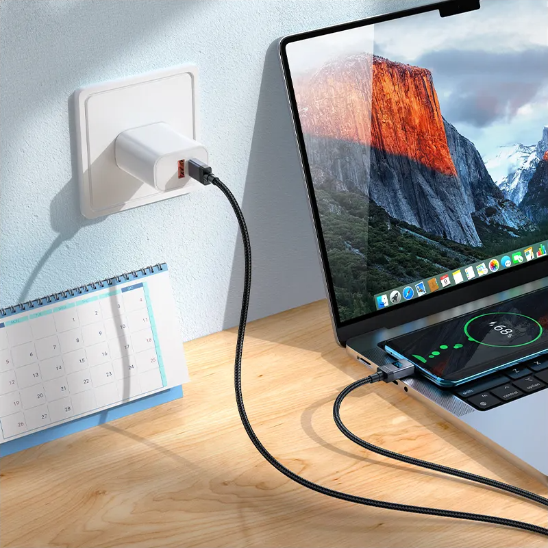Кабел за данни и зареждане USB-C - USB-C HOCO X118 Display, 60W, 1m, Черен