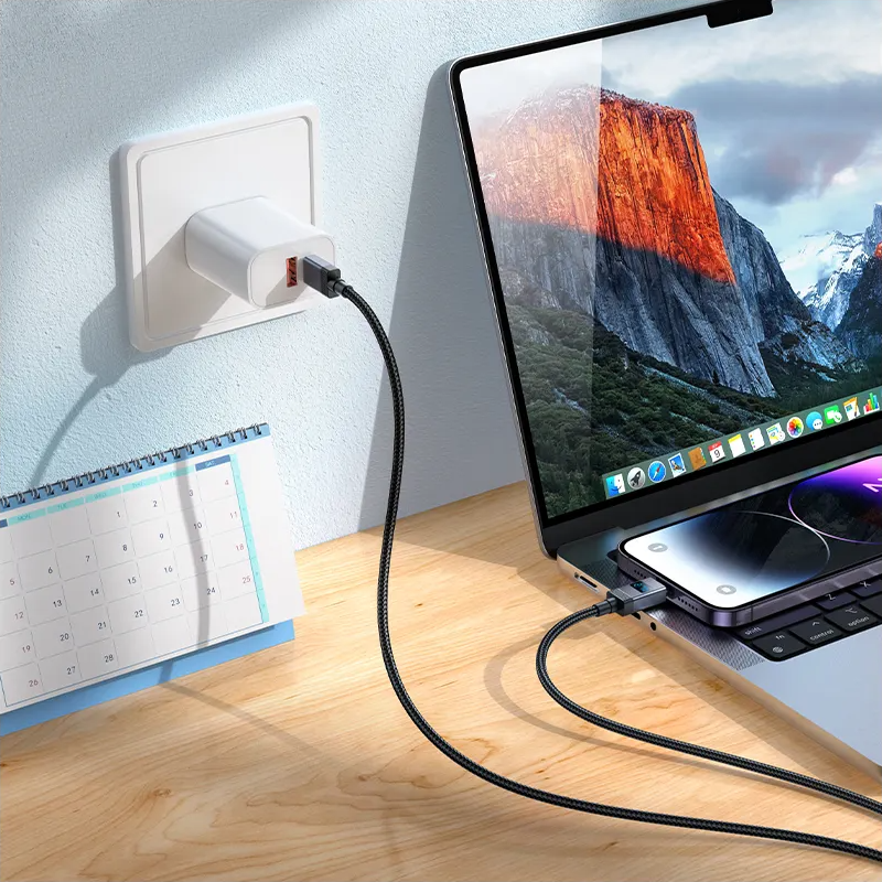 Кабел за данни и зареждане USB-C - Lightning HOCO X118 Display, 27W, 1m, Черен