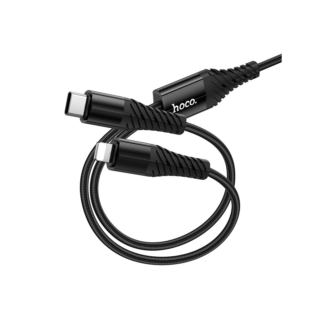 Кабел за зареждане USB-C - Lightning / USB-C HOCO X123, 10W, 1m, Черен