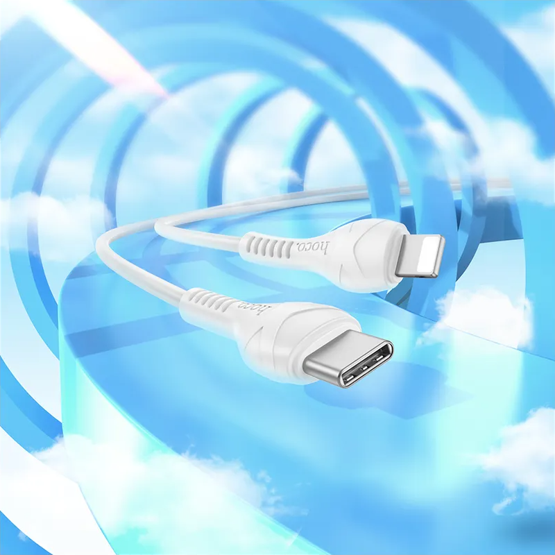 Кабел за данни и зареждане USB-C - Lightning HOCO X37, 27W, 1m, Бял