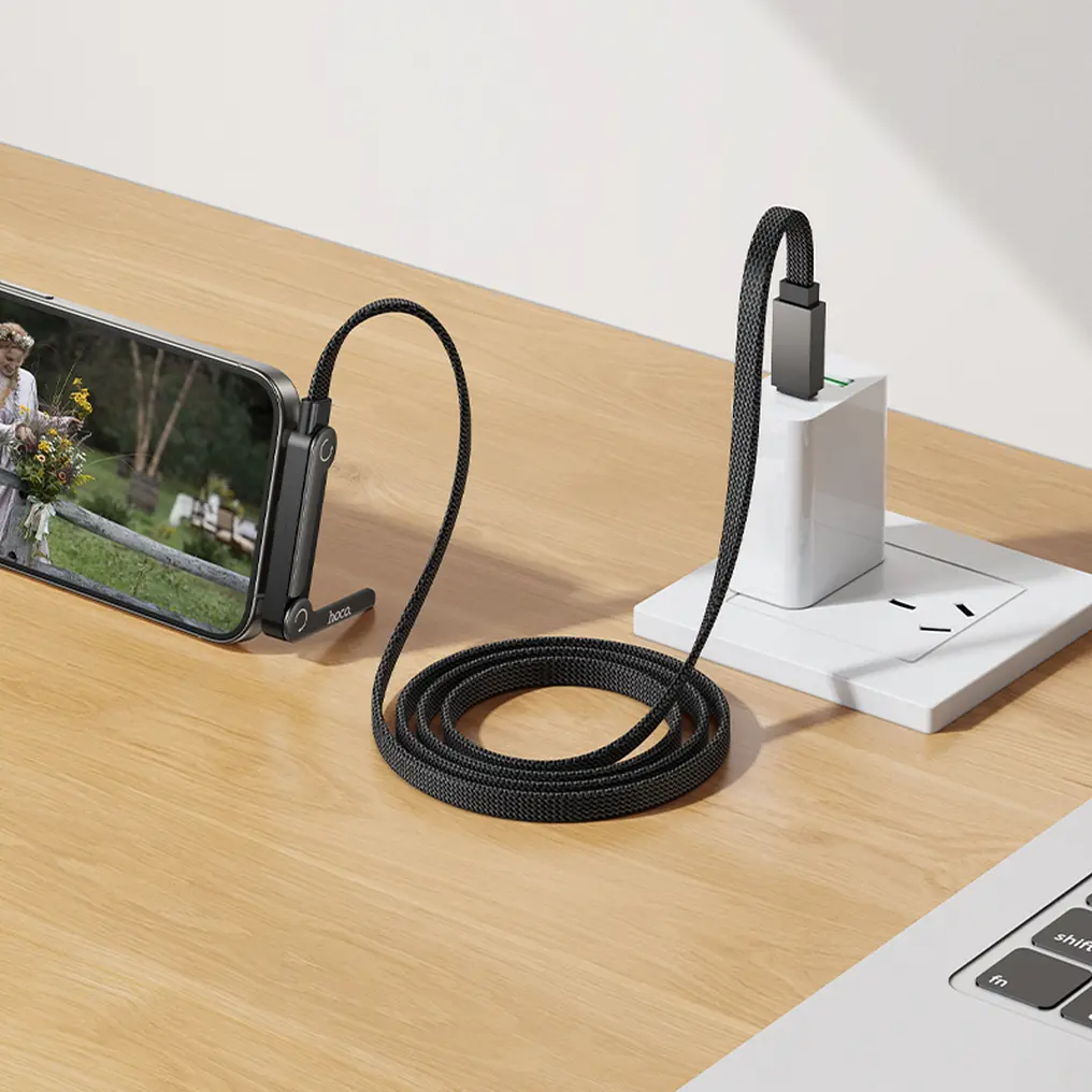 Кабел за данни и зареждане USB-C - USB-C HOCO U150 Exquisite, 60W, 1.2м, Черен