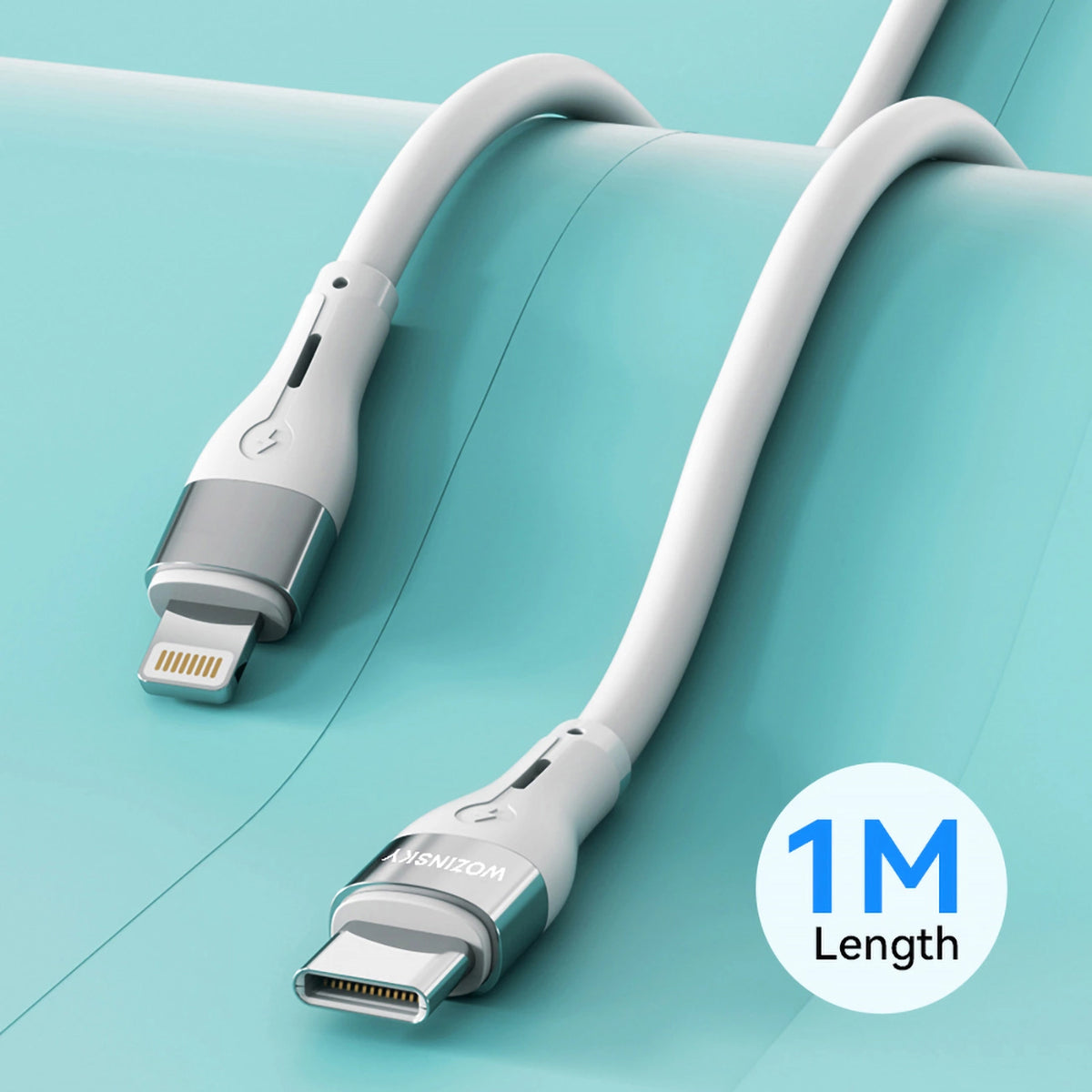 Кабел за данни и зареждане USB-C - Lightning WZK WSTCL1, 27W, 1m, Бял