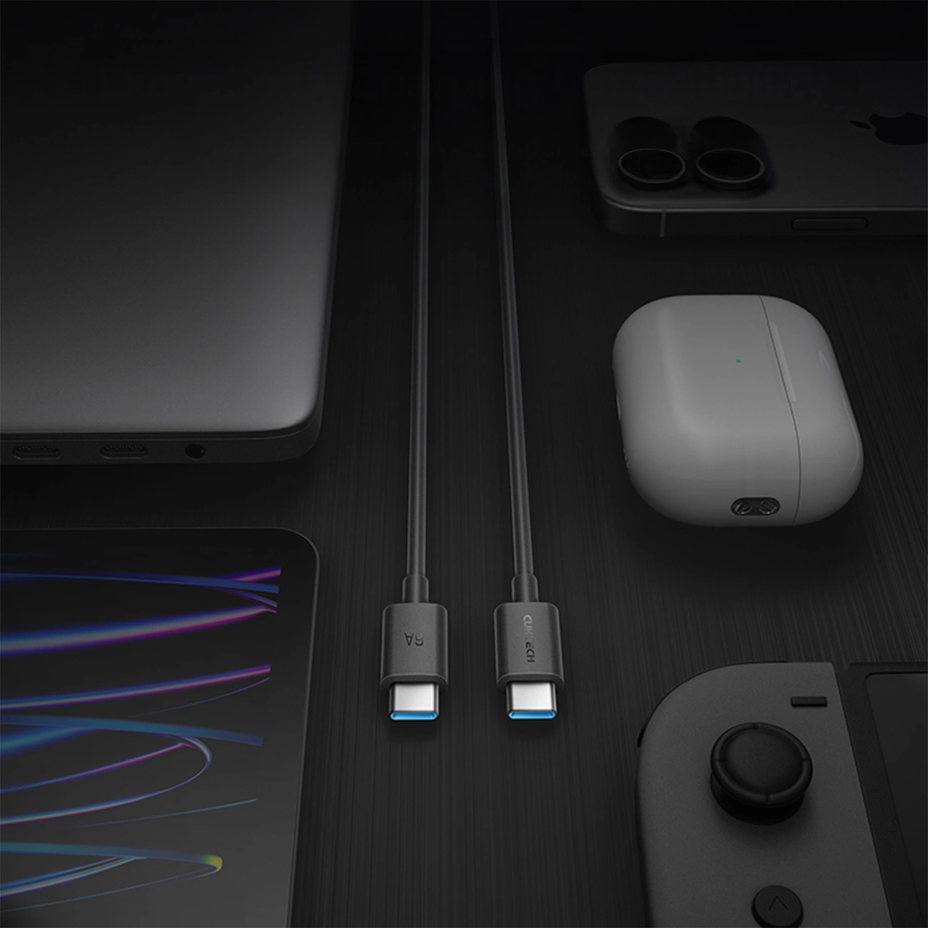Кабел за данни и зареждане USB-C - USB-C Cuktech, 240W, 1.5m, Черен CKCTC615NCBK