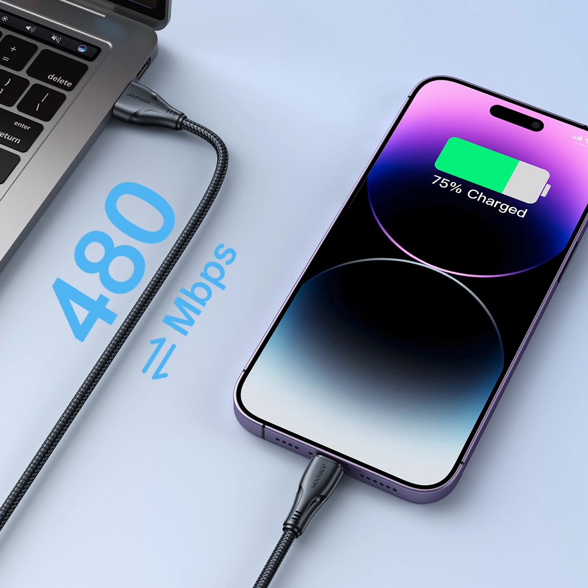 Кабел за данни и зареждане USB-A - Lightning Joyroom S-A11, 18W, 1.2m, Черен