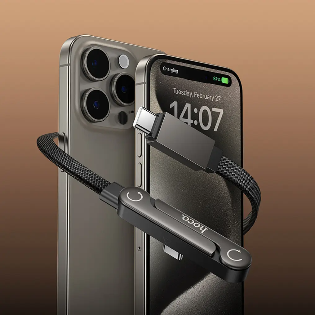 Кабел за данни и зареждане USB-C - USB-C HOCO U150 Exquisite, 60W, 1.2м, Черен