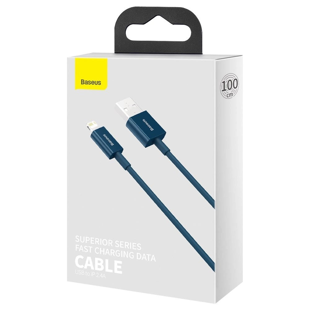 Кабел за данни и зареждане USB-A - Lightning Baseus Superior Series, 20W, 1 м, син CALYS-A03