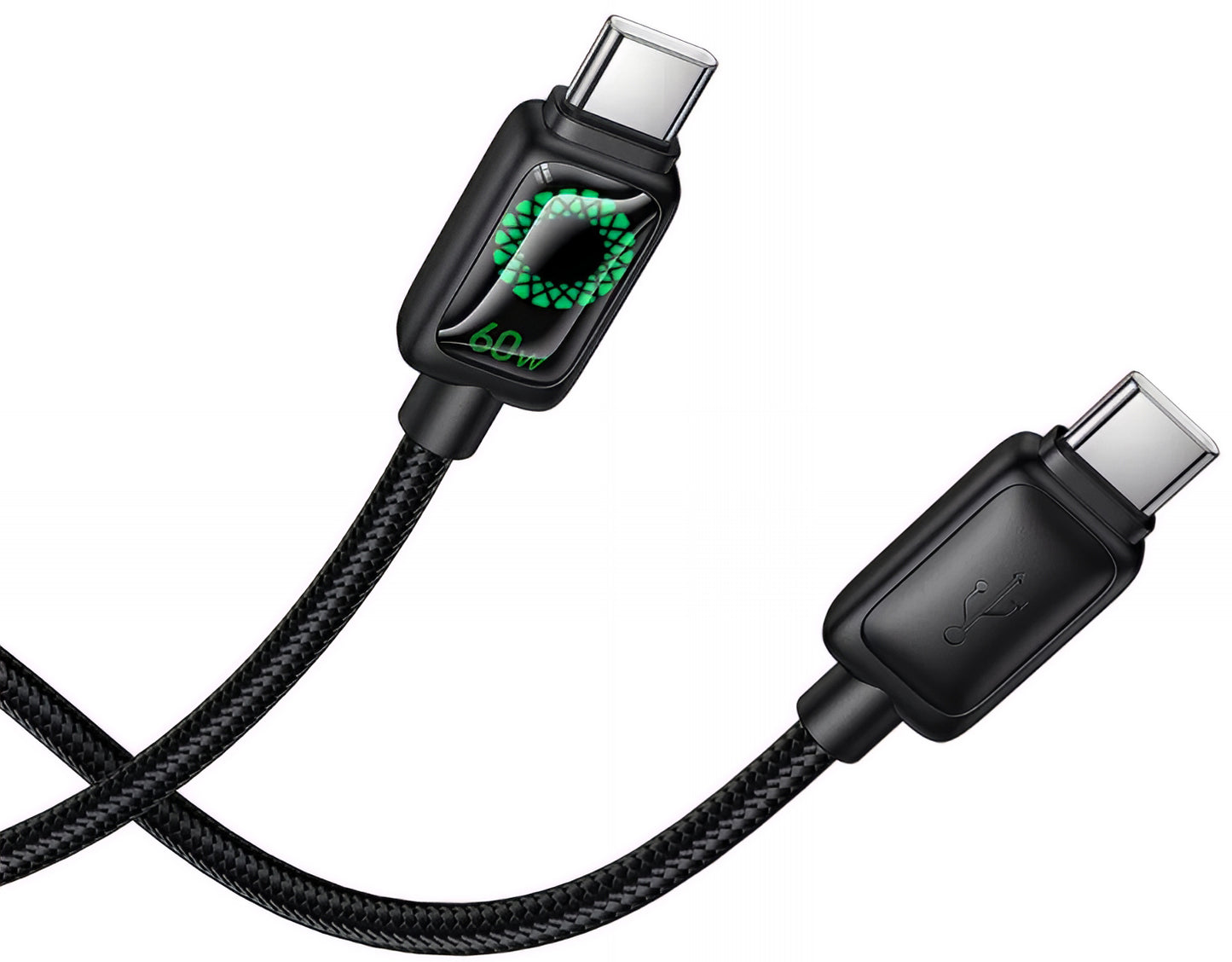 Кабел за данни и зареждане USB-C - USB-C HOCO U146, 60W, 1.2m, Черен