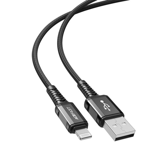 Кабел за данни и зареждане USB-A - Lightning Acefast C1-02, 18W, 1.2m, Черен