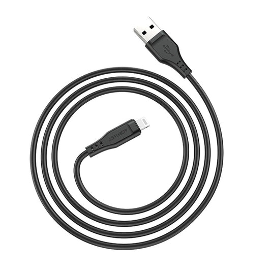 Кабел за данни и зареждане USB-A - Lightning Acefast C3-02, 18W, 1.2m, Черен