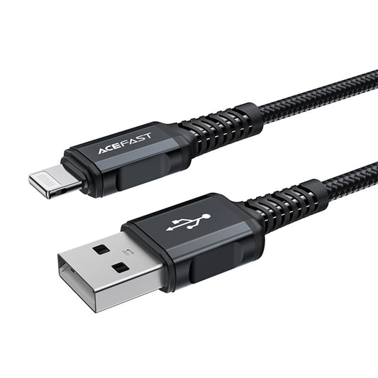 Кабел за данни и зареждане USB-A - Lightning Acefast C4-02, 18W, 1.8m, Черен