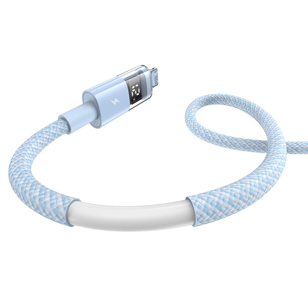 Кабел за данни и зареждане USB-A - Lightning Baseus Display 2, 12W, 1m, Син P10382700311-00