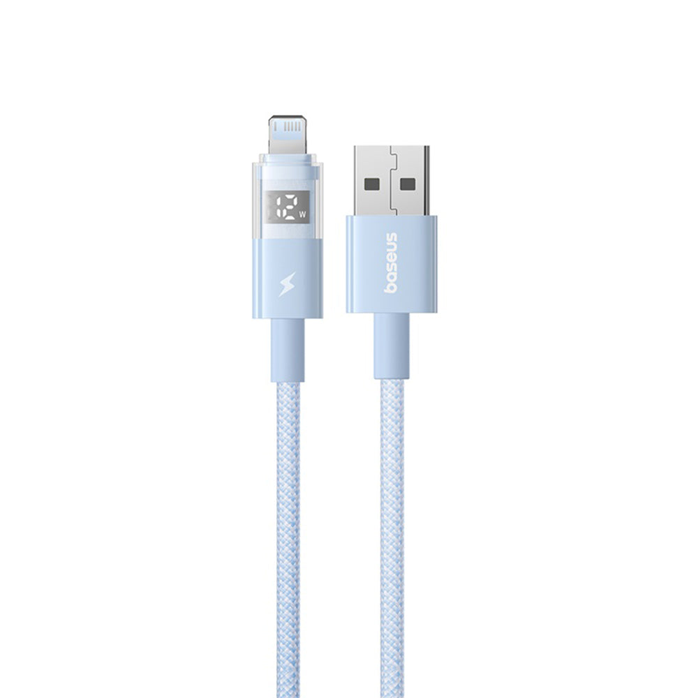 Кабел за данни и зареждане USB-A - Lightning Baseus Display 2, 12W, 1m, Син P10382700311-00
