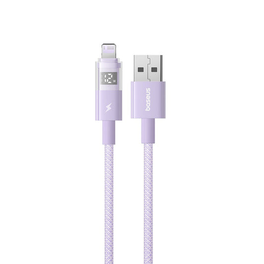 Кабел за данни и зареждане USB-A - Lightning Baseus Display 2, 12W, 1m, Лилав P10382700511-00