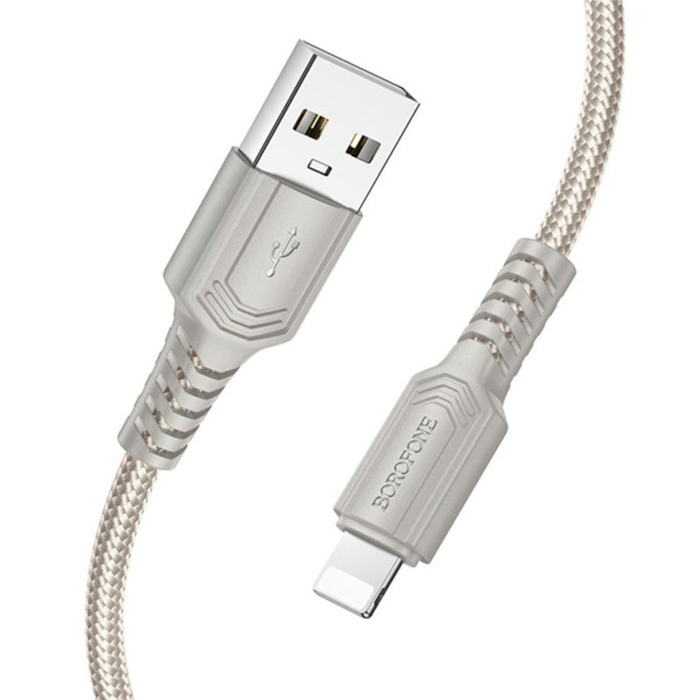 Кабел за данни и зареждане USB-A - Lightning Borofone BX116 Certain, 18W, 1m, Черен