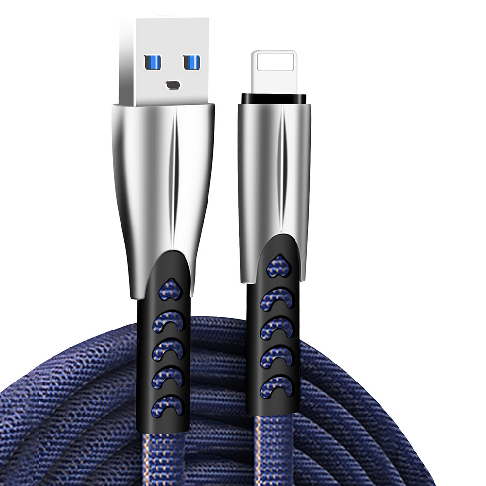 Кабел за данни и зареждане USB-A - Lightning ColorWay CW-CBUL010, 18W, 1m, Син