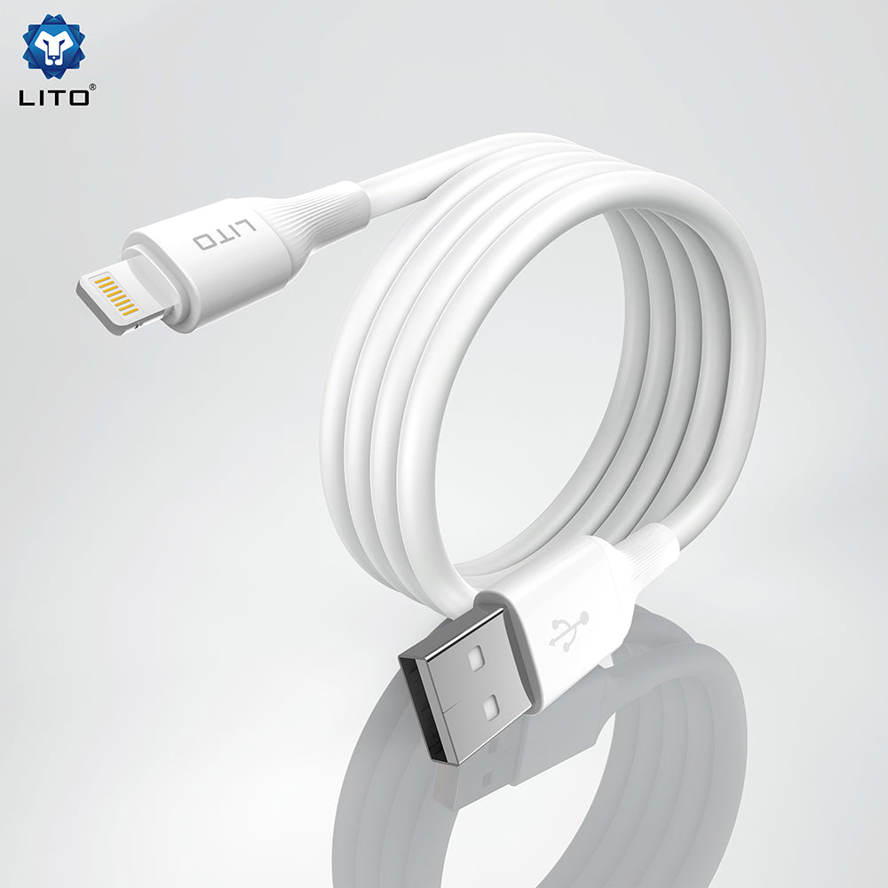 Кабел за данни и зареждане USB-A - Lightning Lito LD06L, 18W, 1m, Бял