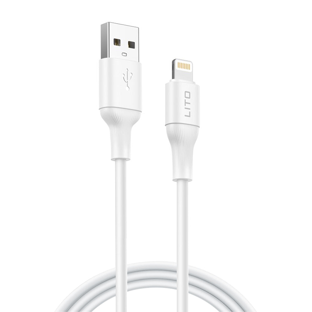 Кабел за данни и зареждане USB-A - Lightning Lito LD06L, 18W, 1m, Бял
