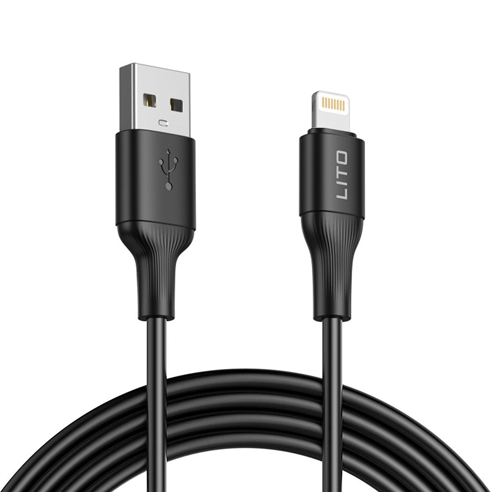 Кабел за данни и зареждане USB-A - Lightning Lito LD06L, 18W, 1m, Черен
