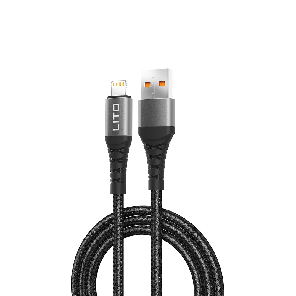 Кабел за данни и зареждане USB-A - Lightning Lito LD08L, 18W, 1m, Черен