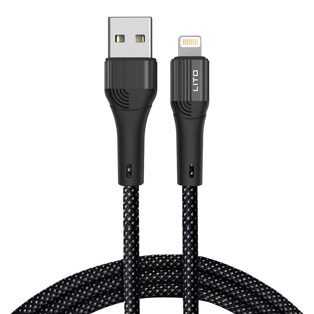 Кабел за данни и зареждане USB-A - Lightning Lito LD14, 18W, 1m, Черен