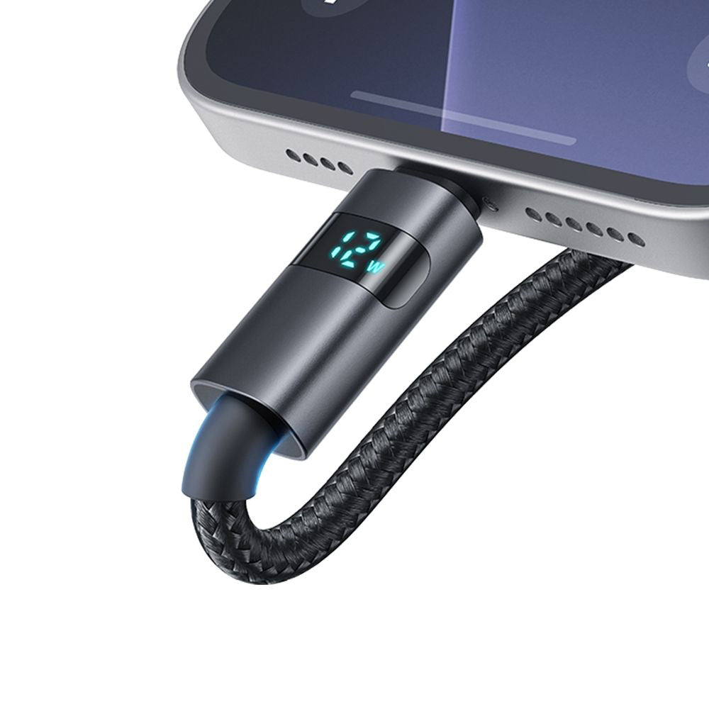 Кабел за данни и зареждане USB-A - Lightning McDodo CA-6490 Display, 18W, 1.2m, Черен