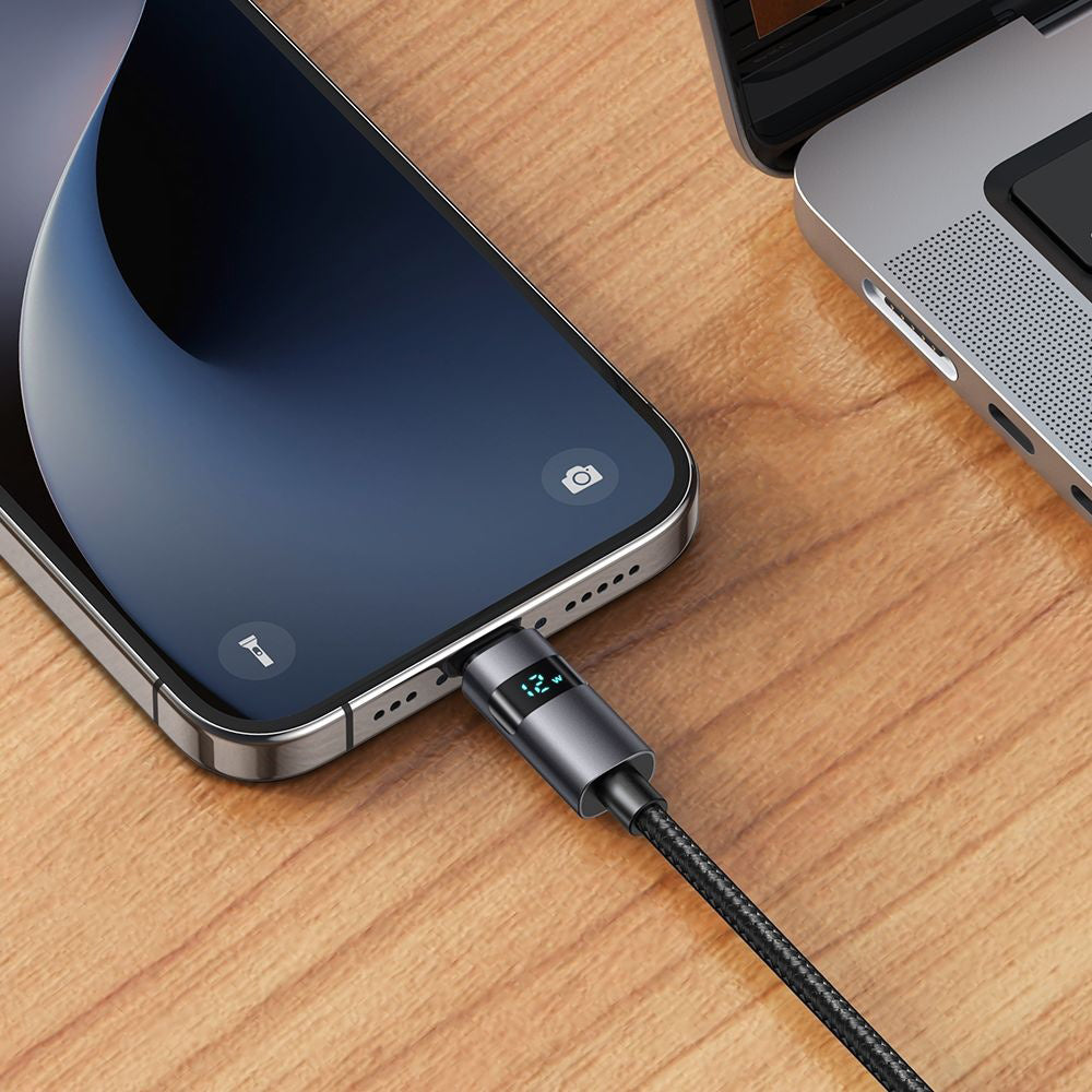 Кабел за данни и зареждане USB-A - Lightning McDodo CA-6490 Display, 18W, 1.2m, Черен