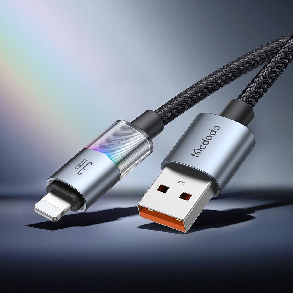 Кабел за данни и зареждане USB-A - Lightning McDodo CA-8170 Colorful, 18W, 1.2m, Черен