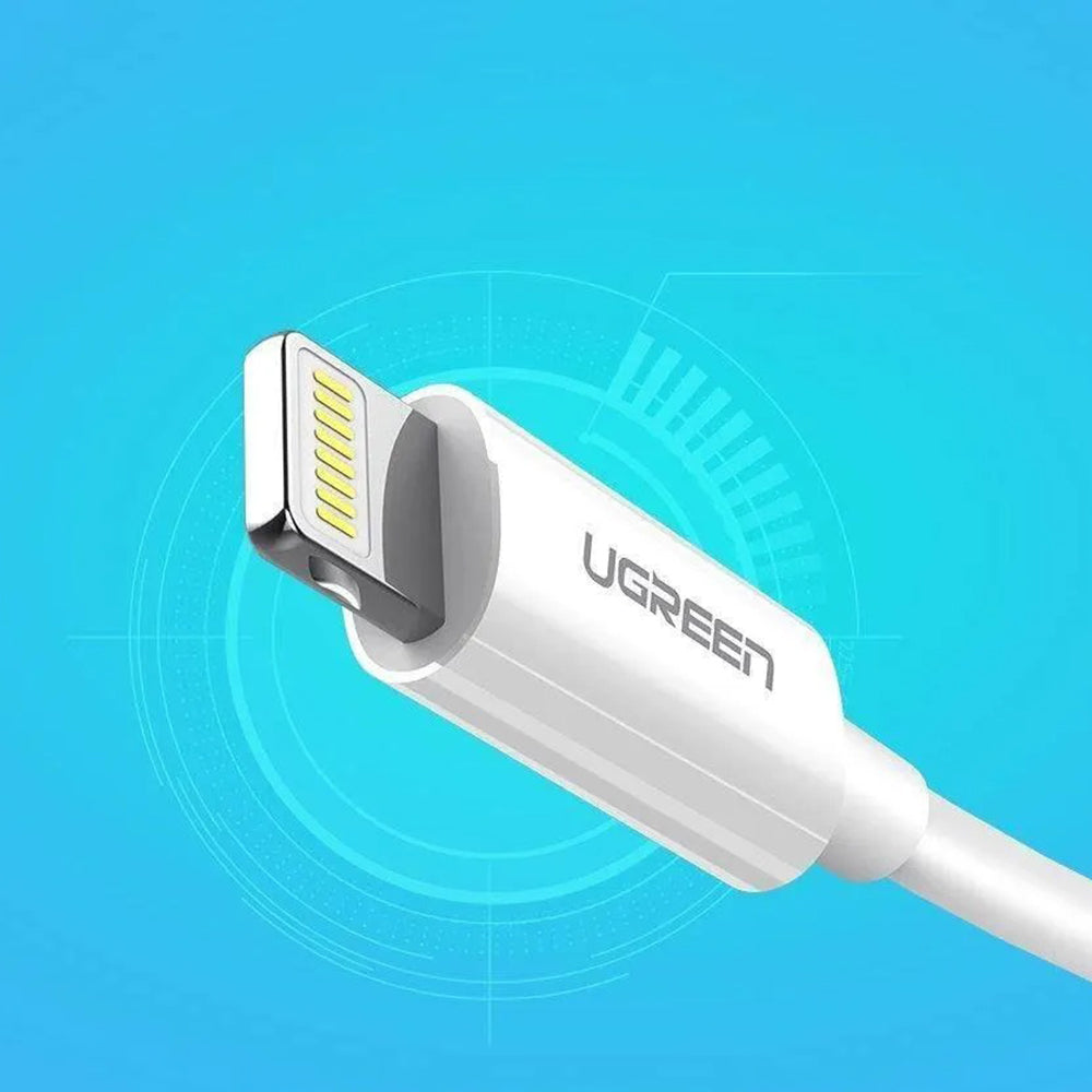 Кабел за данни и зареждане USB-A - Lightning UGREEN US155 (20730), 18W, 2m, Бял