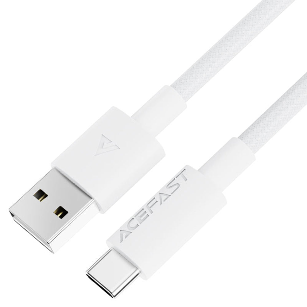 Кабел за данни и зареждане USB-A - USB-C Acefast C18-04, 18W, 1.2m, Бял