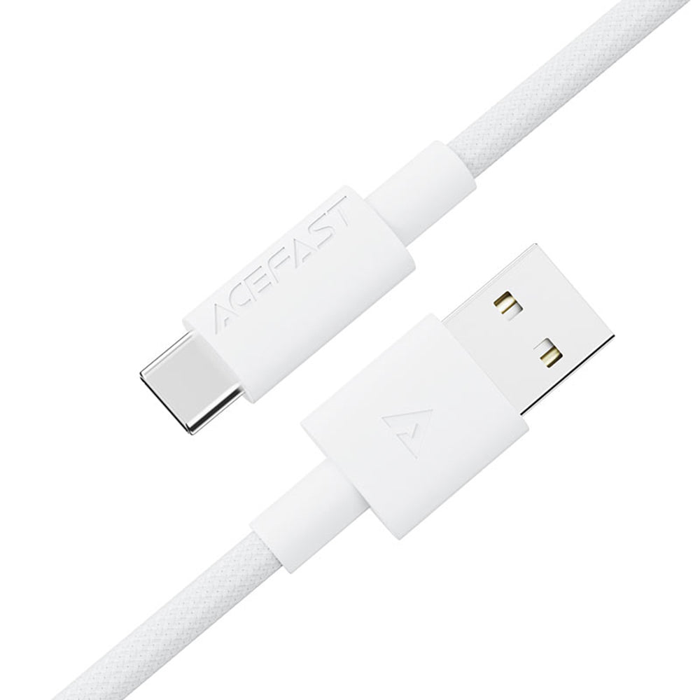 Кабел за данни и зареждане USB-A - USB-C Acefast C18-04, 18W, 1.2m, Бял