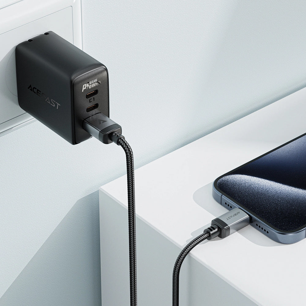 Кабел за данни и зареждане USB-A - USB-C Acefast C20-04, 18W, 1.2m, Черен