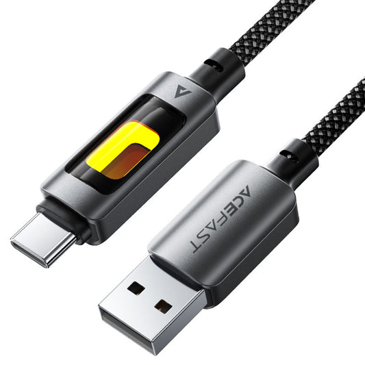 Кабел за данни и зареждане USB-A - USB-C Acefast C21-04, 18W, 1.2m, Черен
