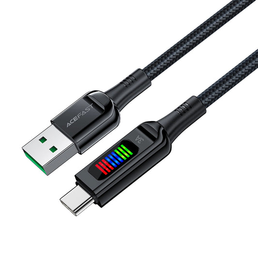 Кабел за данни и зареждане USB-A - USB-C Acefast C7-04, 18W, 1.2m, Черен