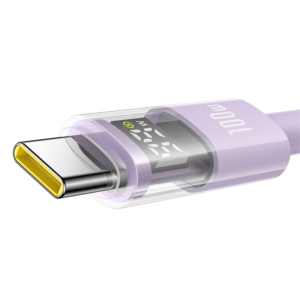 Кабел за данни и зареждане USB-A - USB-C Baseus Display 2, 100W, 1m, Лилав P10382701511-00