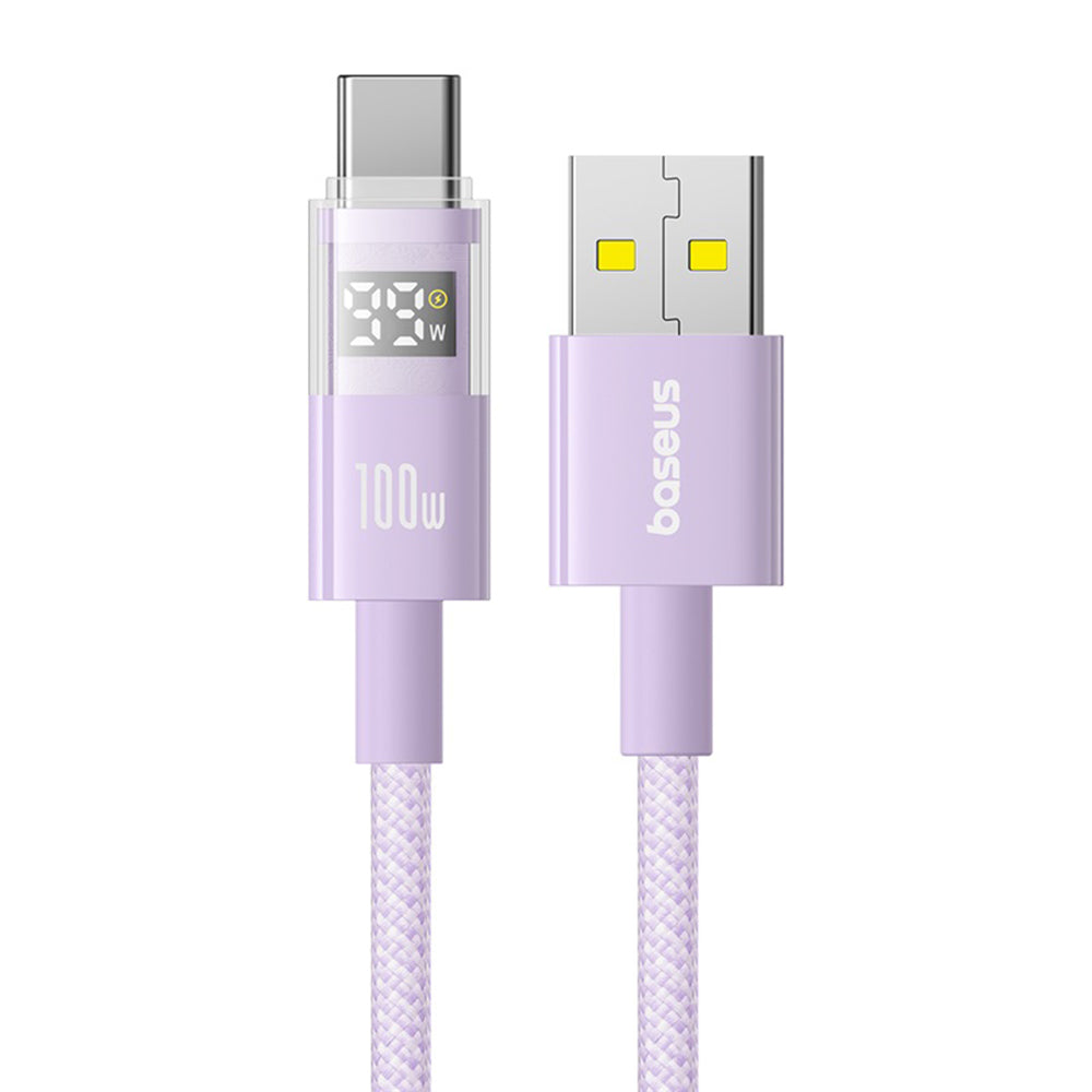 Кабел за данни и зареждане USB-A - USB-C Baseus Display 2, 100W, 1m, Лилав P10382701511-00