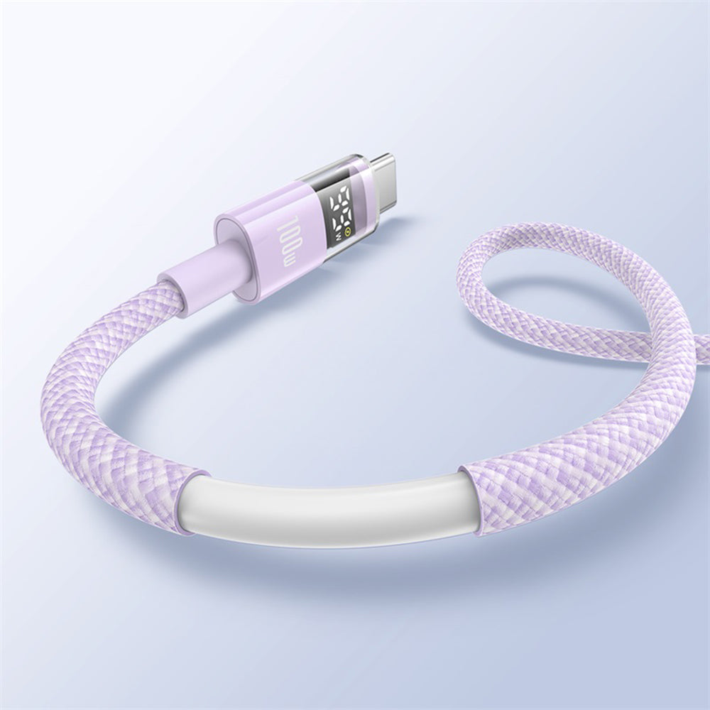 Кабел за данни и зареждане USB-A - USB-C Baseus Display 2, 100W, 1m, Лилав P10382701511-00