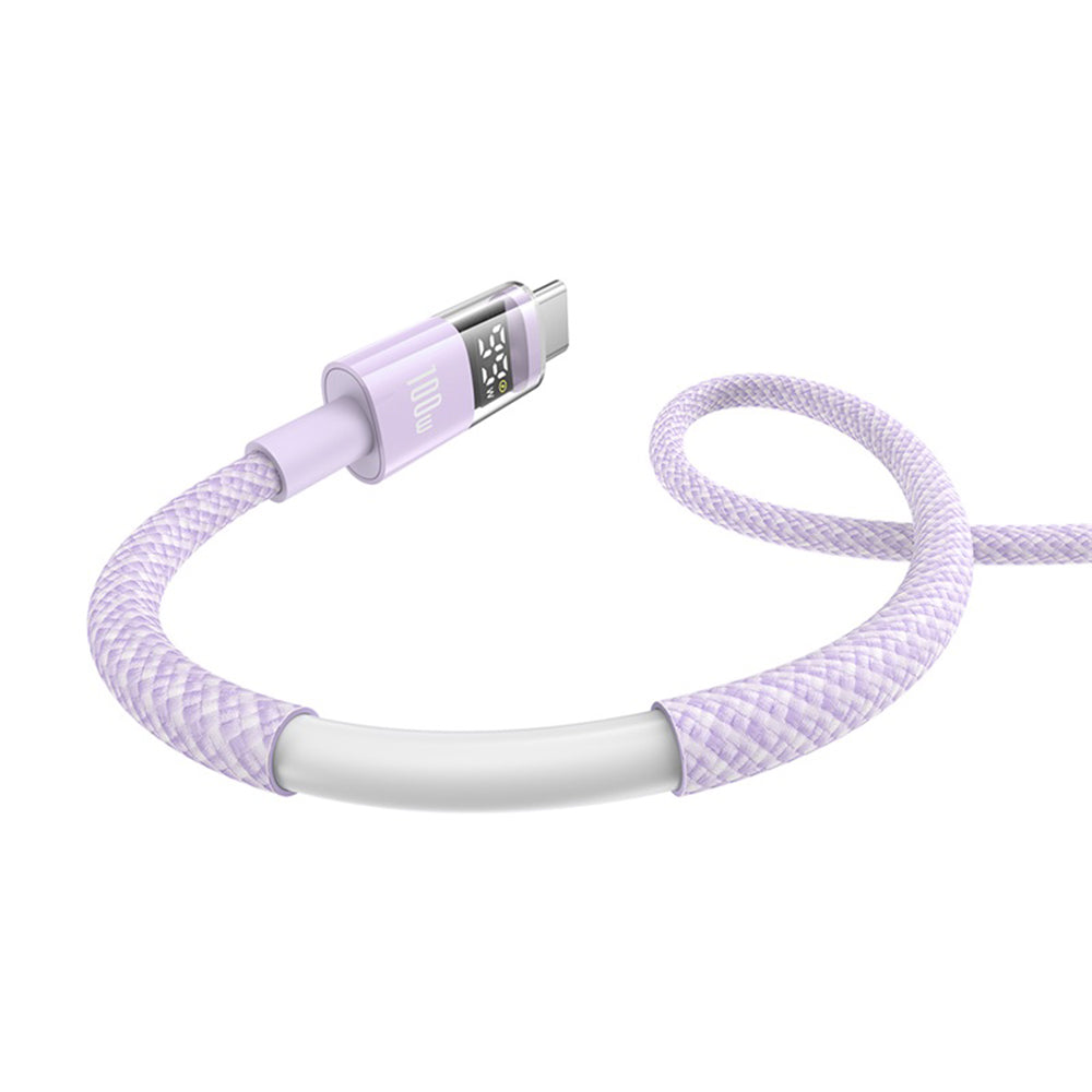 Кабел за данни и зареждане USB-A - USB-C Baseus Display 2, 100W, 1m, Лилав P10382701511-00