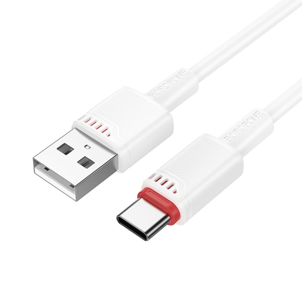 Кабел за данни и зареждане USB-A - USB-C Borofone BX110 Beneficio, 18W, 1m, Бял