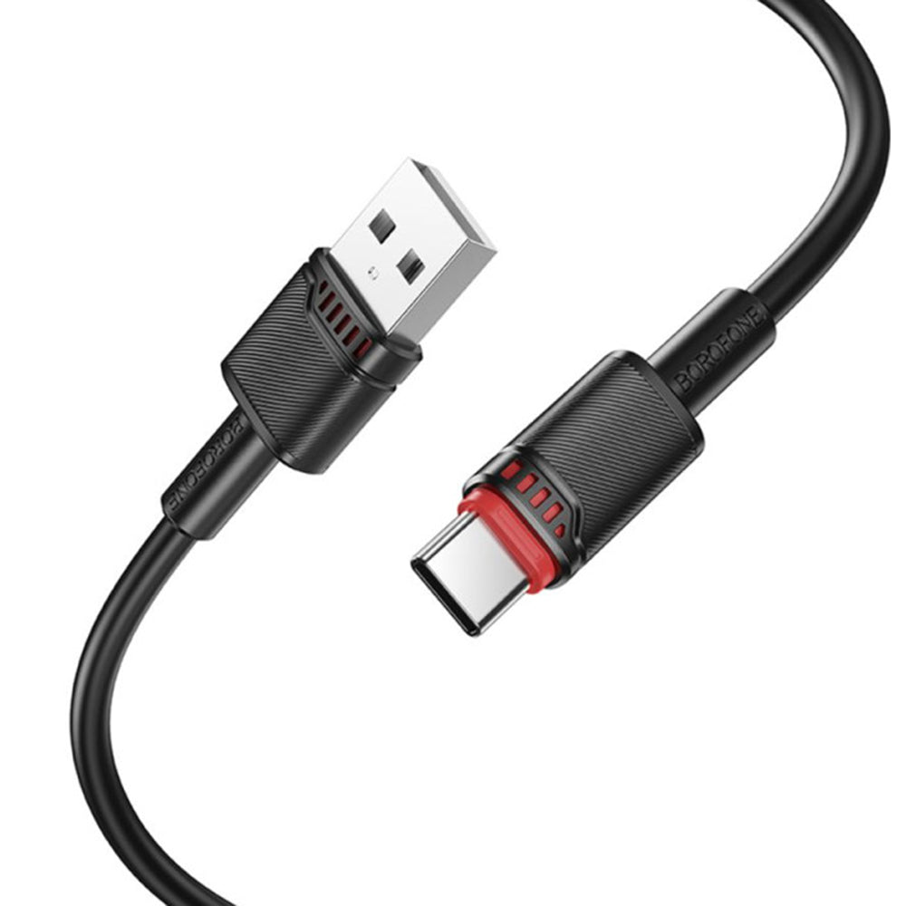 Кабел за данни и зареждане USB-A - USB-C Borofone BX110 Beneficio, 18W, 1m, Бял