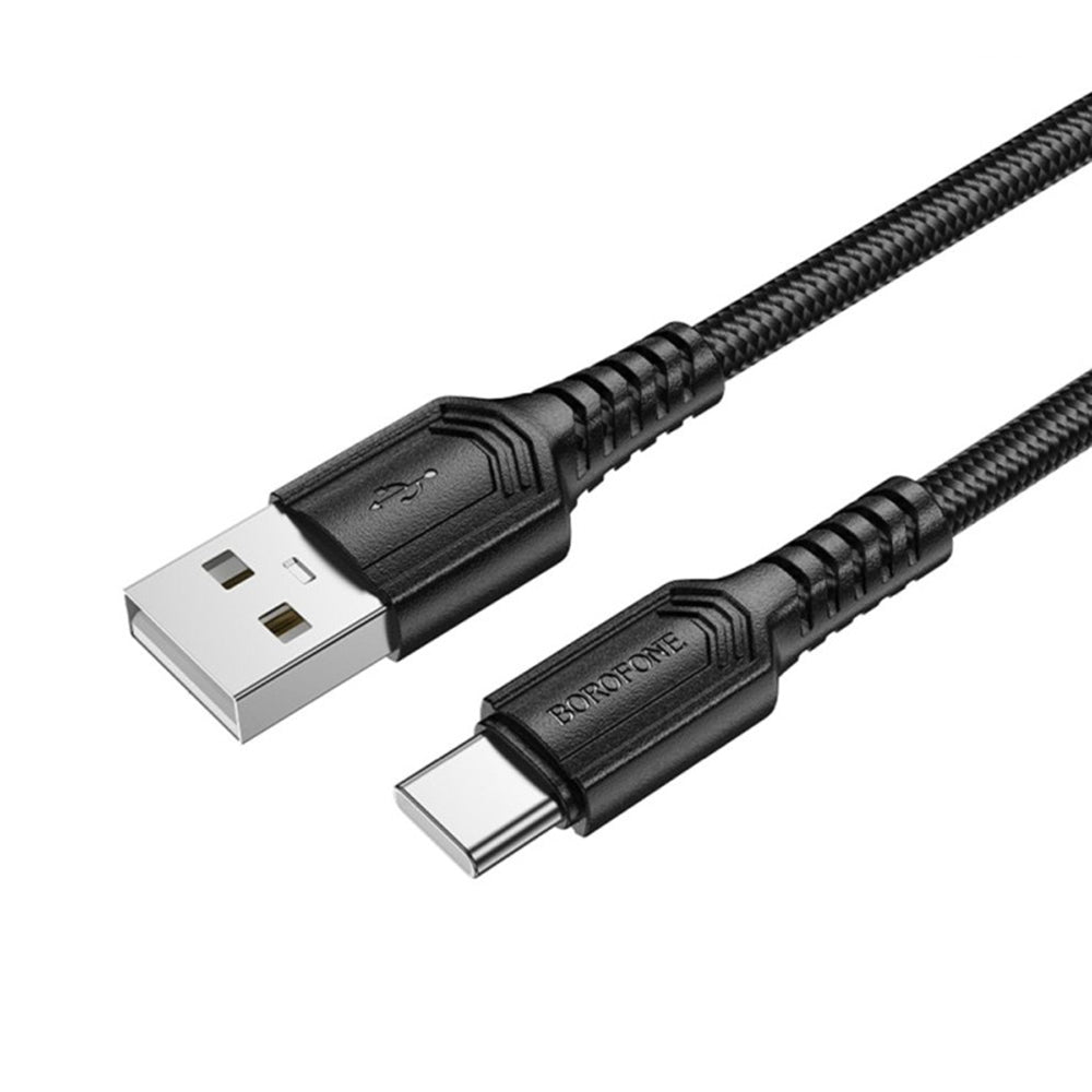 Кабел за данни и зареждане USB-A - USB-C Borofone BX116 Certain, 18W, 1m, Черен