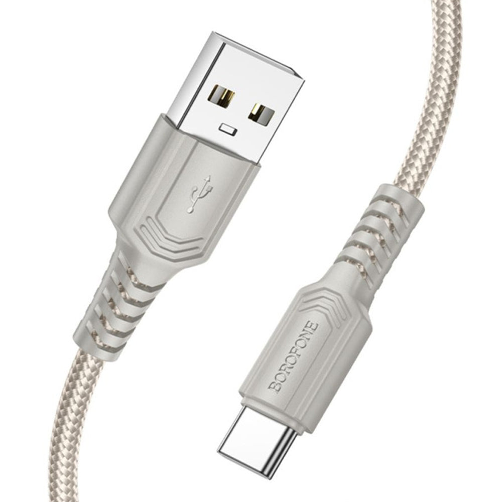 Кабел за данни и зареждане USB-A - USB-C Borofone BX116 Certain, 18W, 1m, Черен